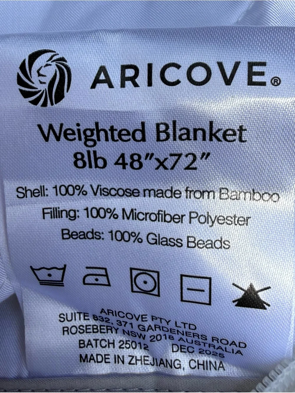 Aricove White Luxury Weighted Blanket Twin 8lb 48”x 72”